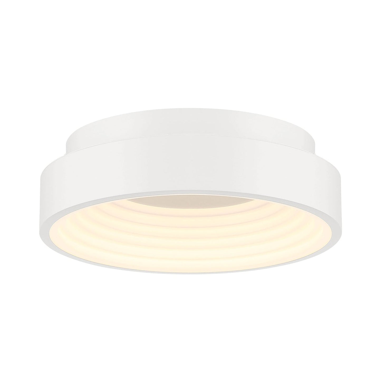 Conc LED Flush Mount Ceiling Light in Matte White (15-Inch).