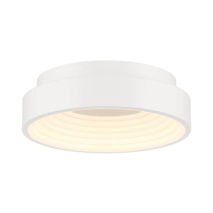 Conc LED Flush Mount Ceiling Light in Matte White (15-Inch).