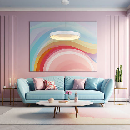 Conc LED Pendant Light in living room.