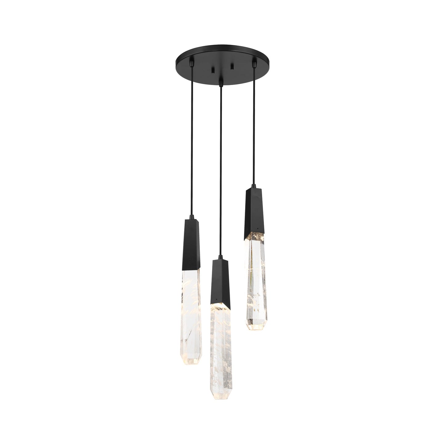 Drifting Droplets Multi Light LED Pendant Light in Coal Black (3-Light).