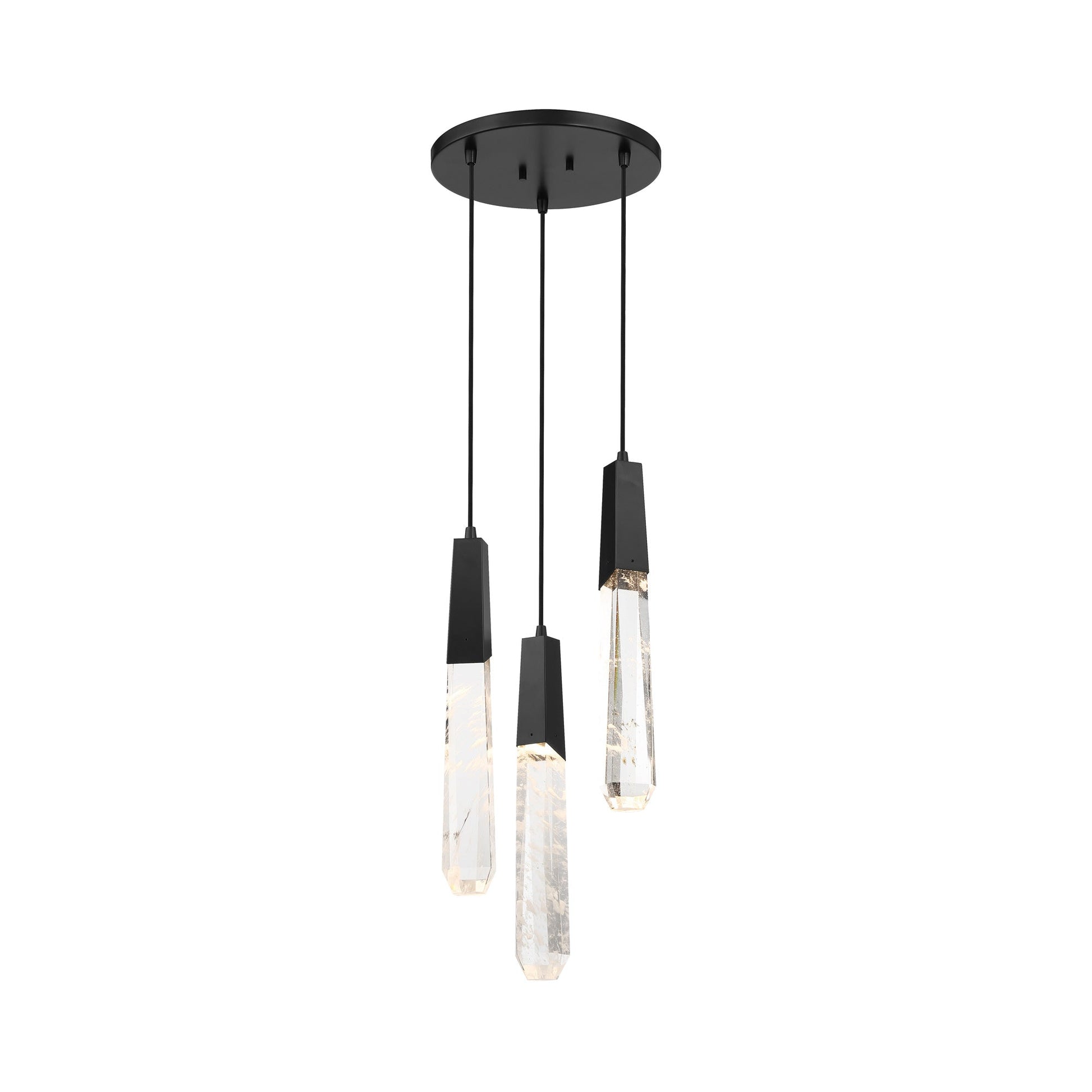 Drifting Droplets Multi Light LED Pendant Light in Coal Black (3-Light).