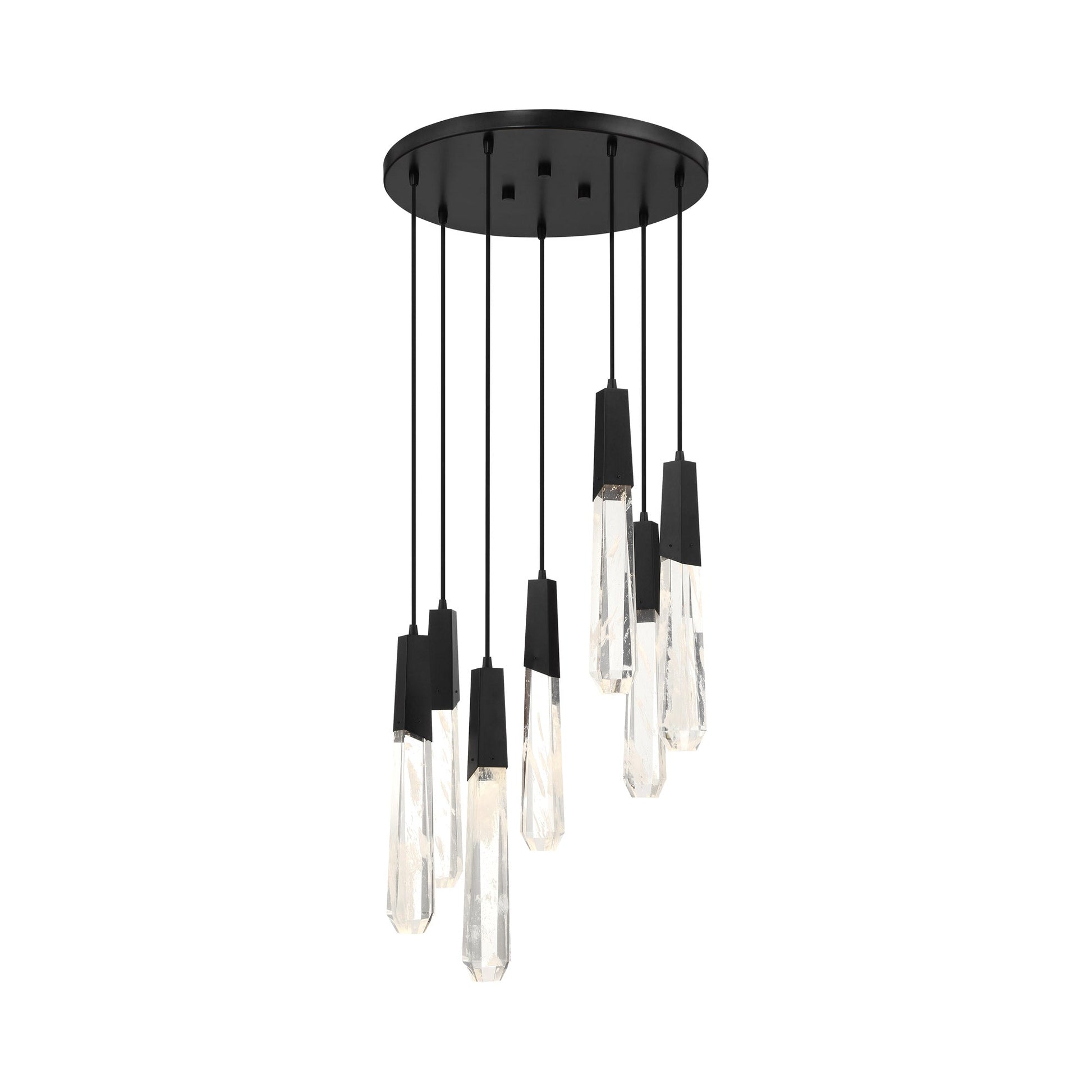 Drifting Droplets Multi Light LED Pendant Light in Coal Black (7-Light).