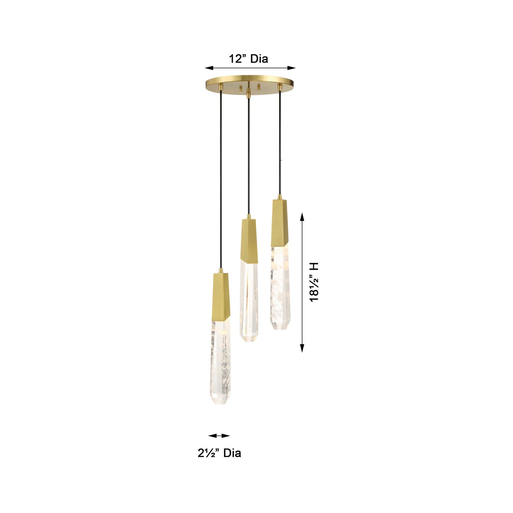 Drifting Droplets Multi Light LED Pendant Light - line drawing.