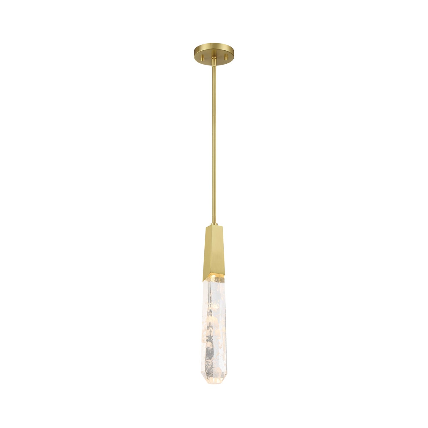 Drifting Droplets Single LED Pendant Light in Brushed Brass.