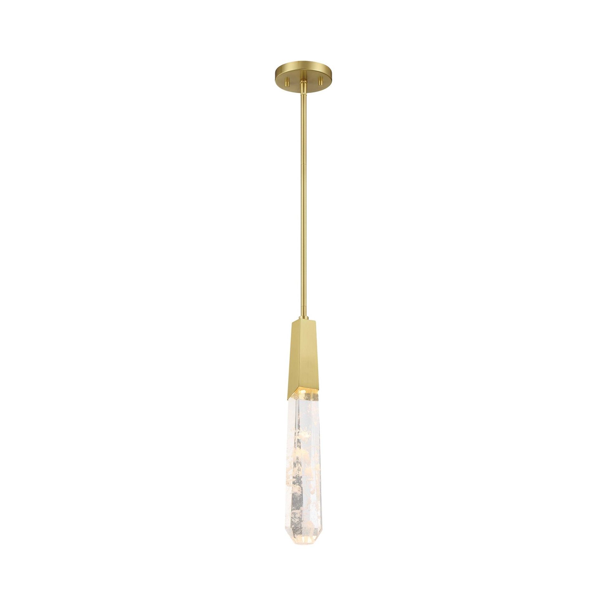 Drifting Droplets Single LED Pendant Light in Brushed Brass.