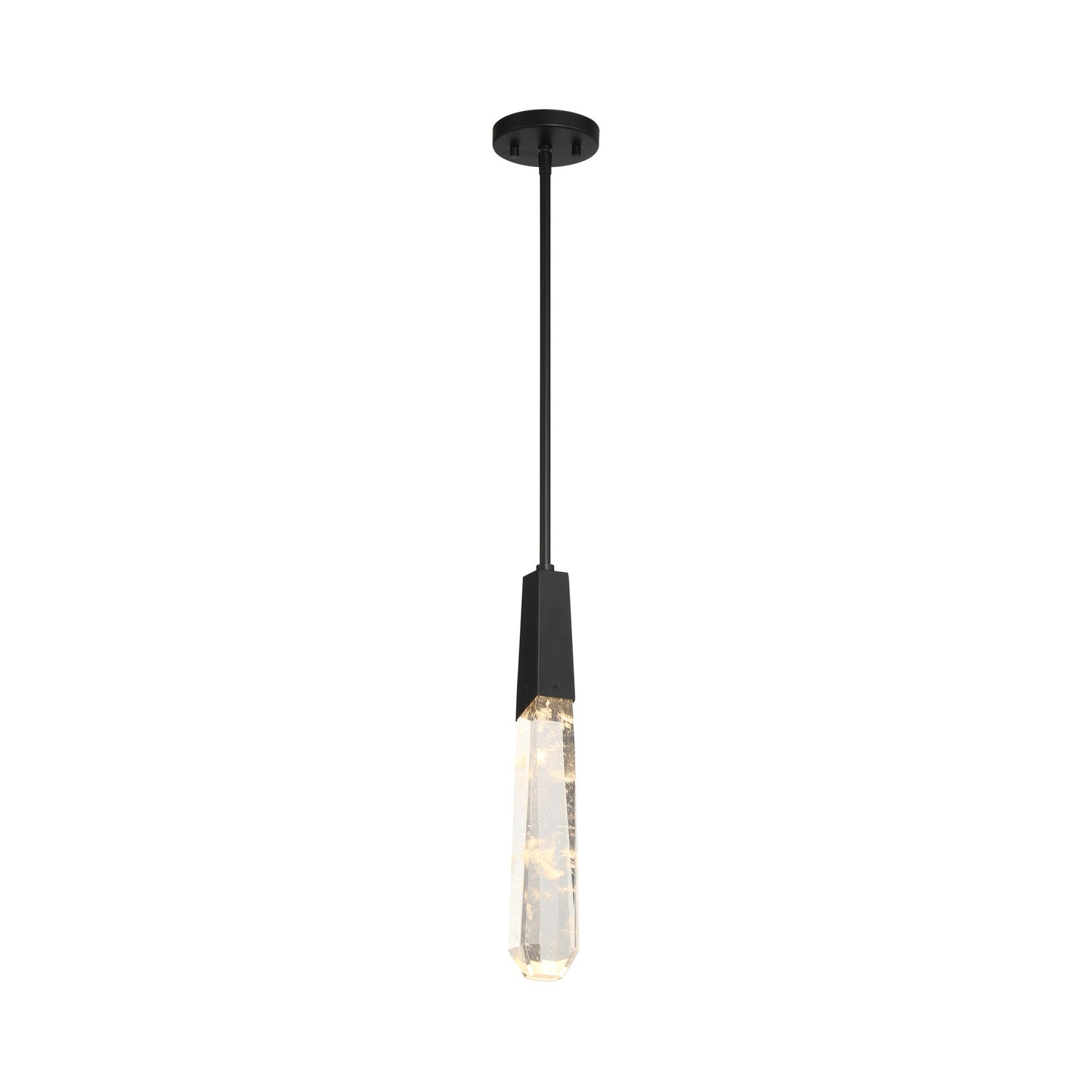 Drifting Droplets Single LED Pendant Light in Coal Black.