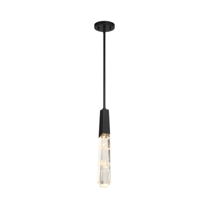 Drifting Droplets Single LED Pendant Light in Coal Black.