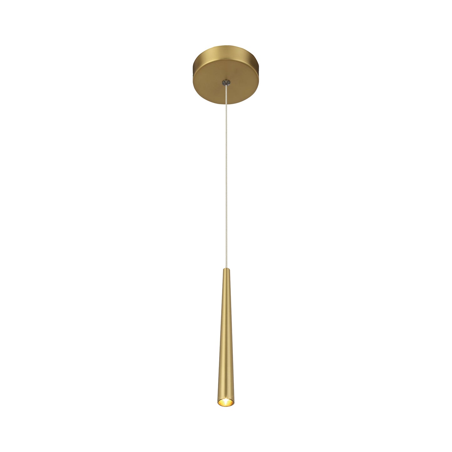 Stretch LED Pendant Light in Soft Brass.