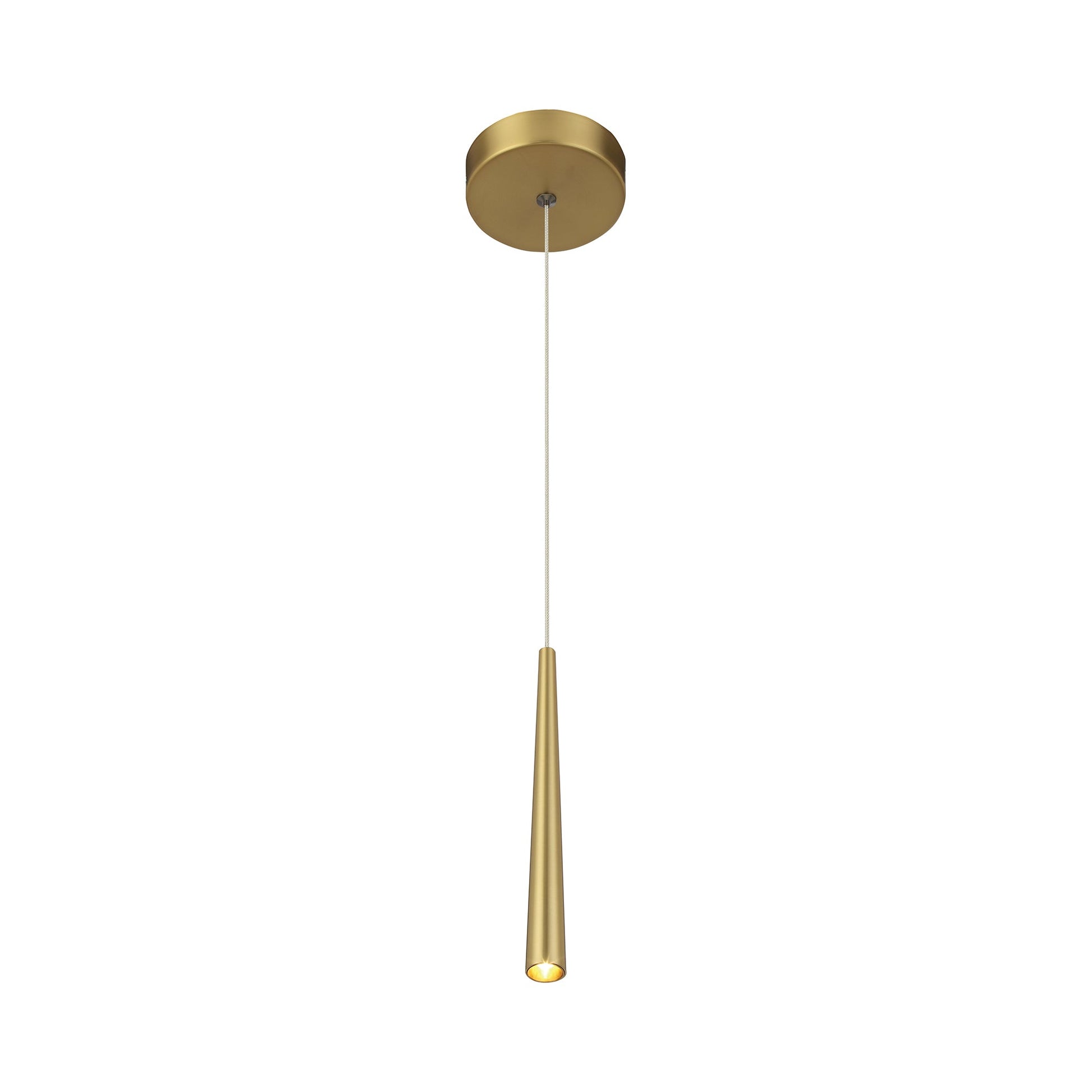 Stretch LED Pendant Light in Soft Brass.