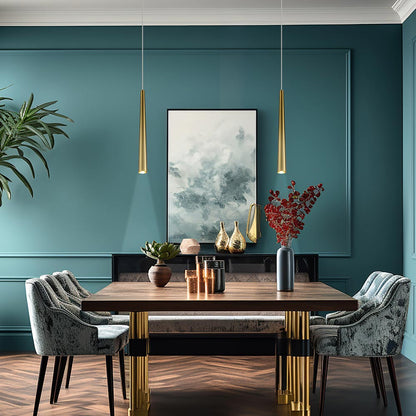 Stretch LED Pendant Light in dining room.