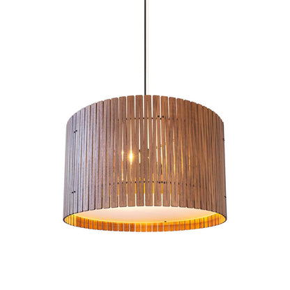 Kerflights Drum Pendant Light in Black Walnut (22-Inch).