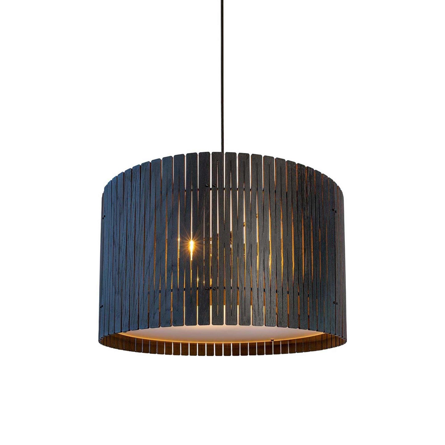 Kerflights Drum Pendant Light in Blackened Ash (22-Inch).