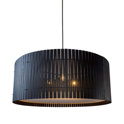 Kerflights Drum Pendant Light in Blackened Ash (33-Inch).