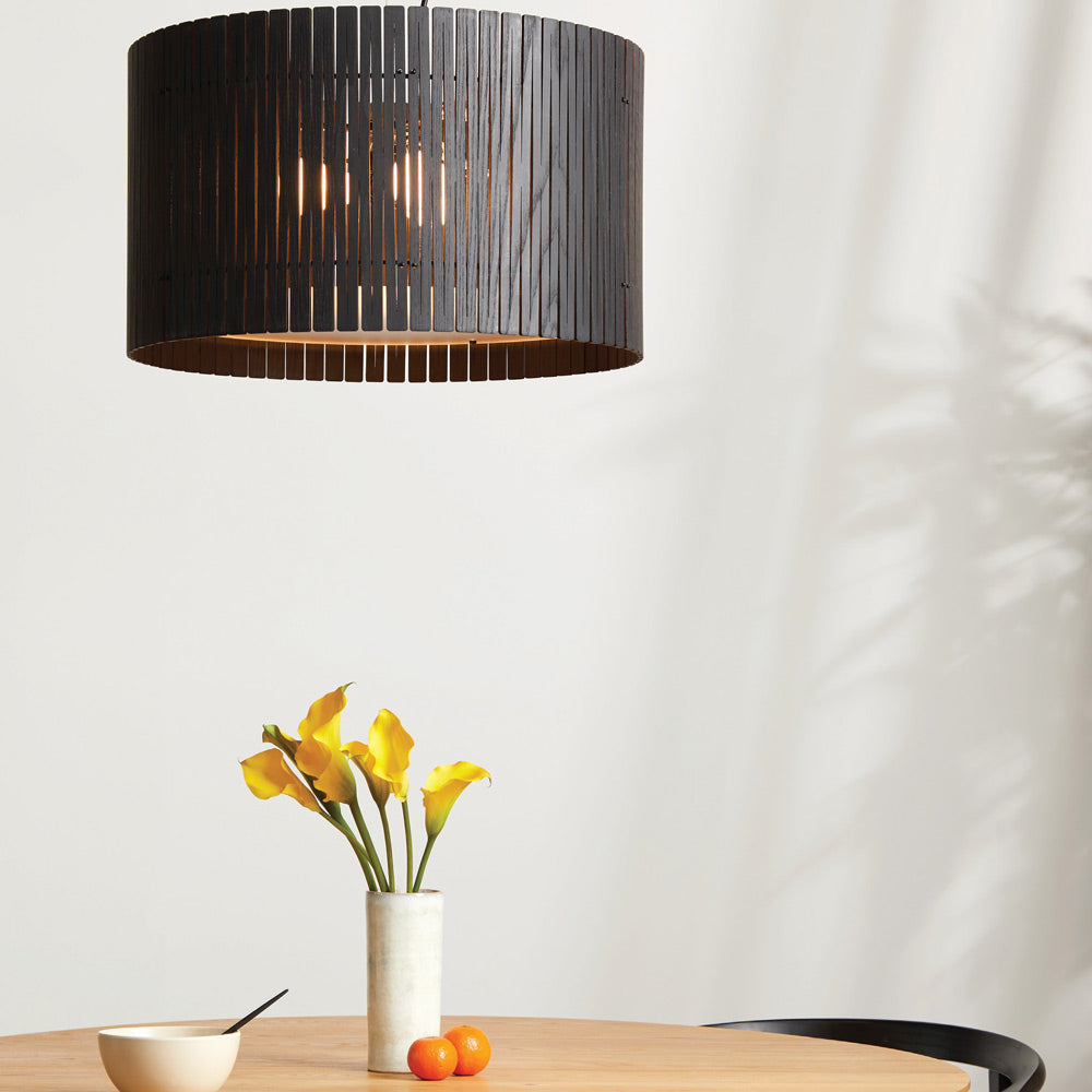 Kerflights Drum Pendant Light in living room.