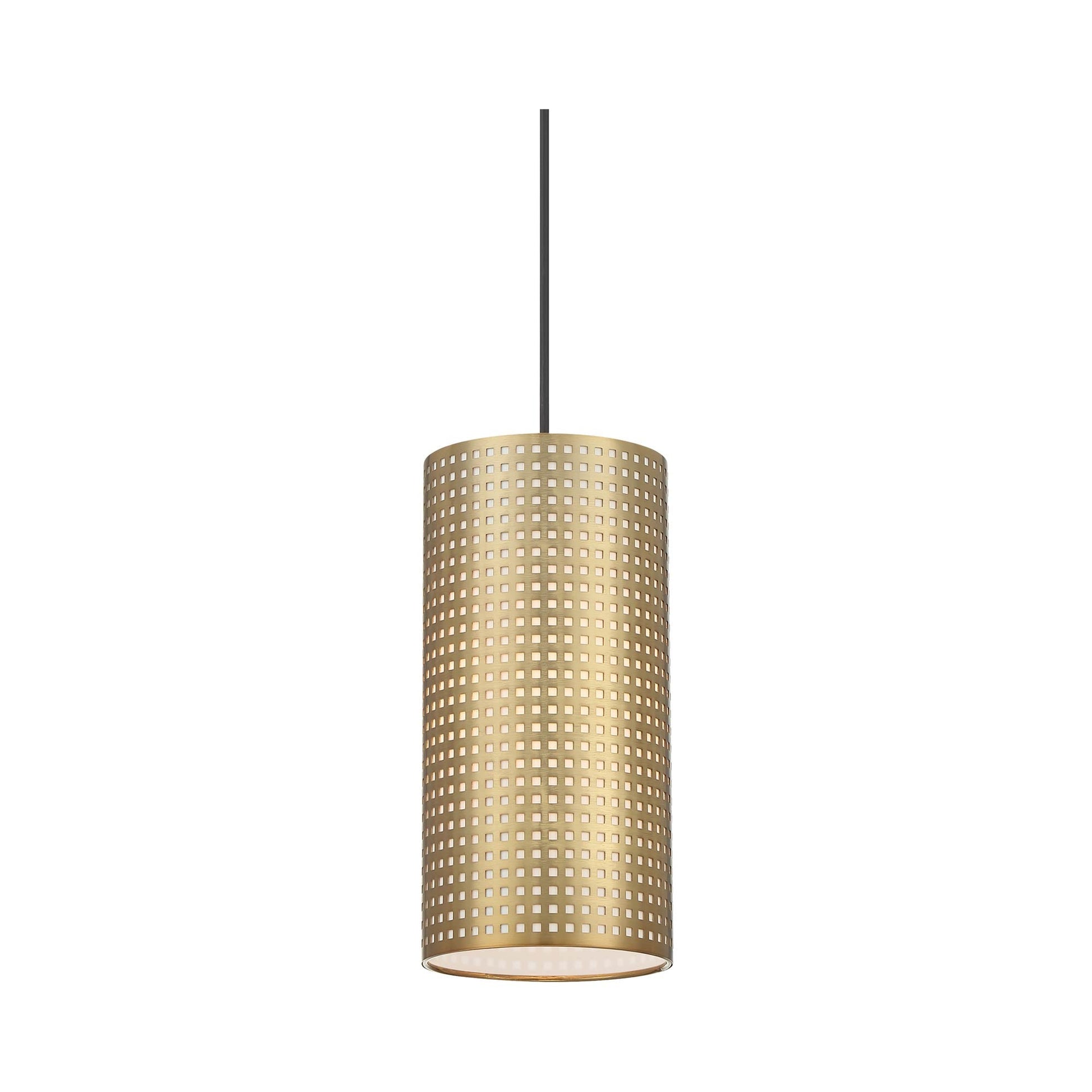 Grid Pendant Light Soft Brass (1-Light).