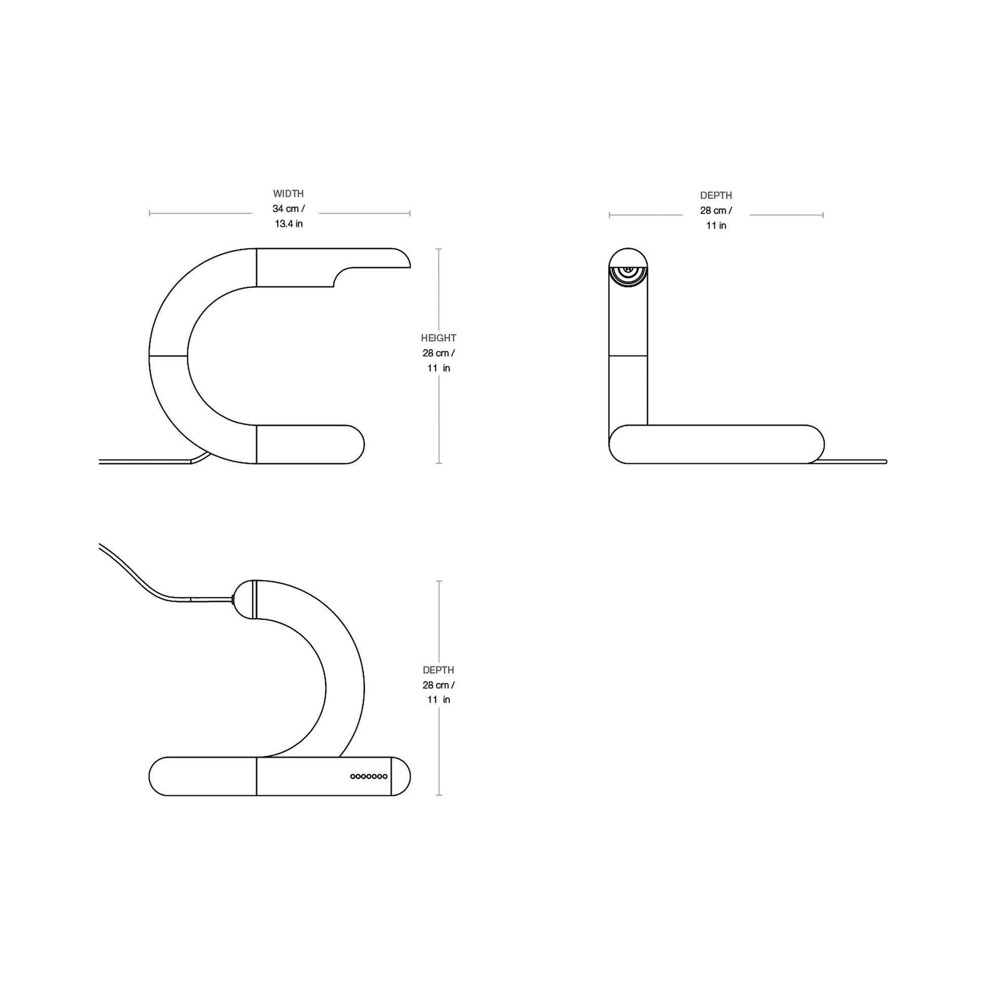 Aspide Table Lamp - line drawing.