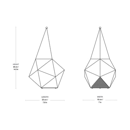 Bagdad LED Rechargeable Table Lamp - line drawing.