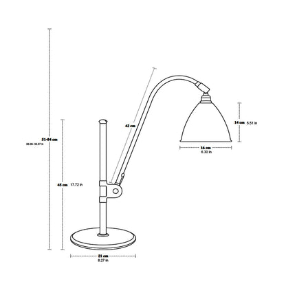 Bestlite BL1 Table Lamp - line drawing.