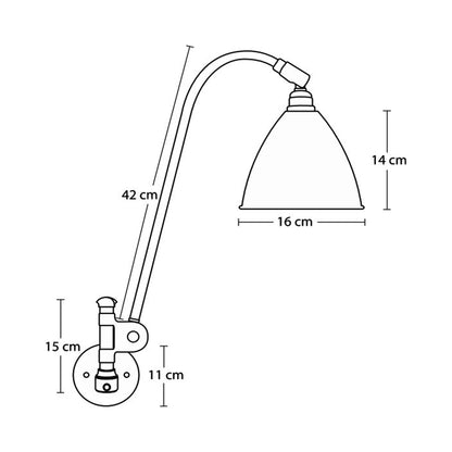 Bestlite BL6 Wall Light - line drawing.