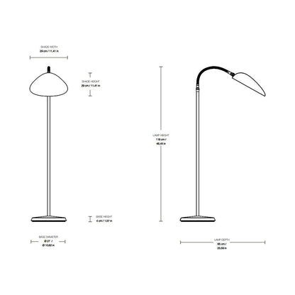 Cobra Floor Lamp - line drawing.