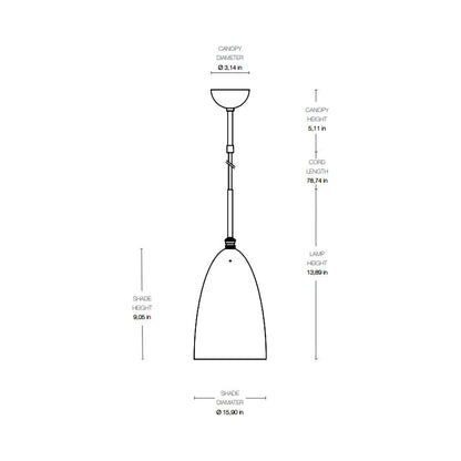 Gräshoppa Pendant Light - line drawing.