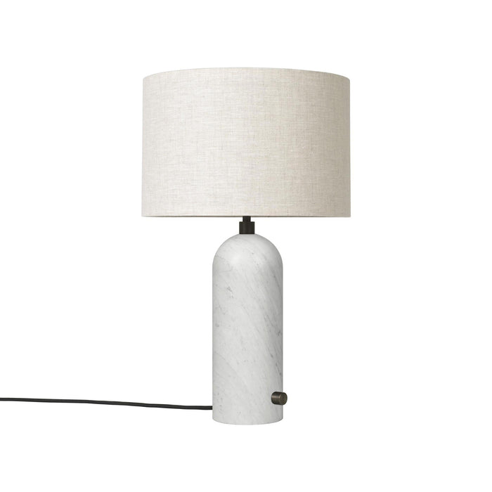 Gravity Table Lamp in White Marble (Canvas) (Small).