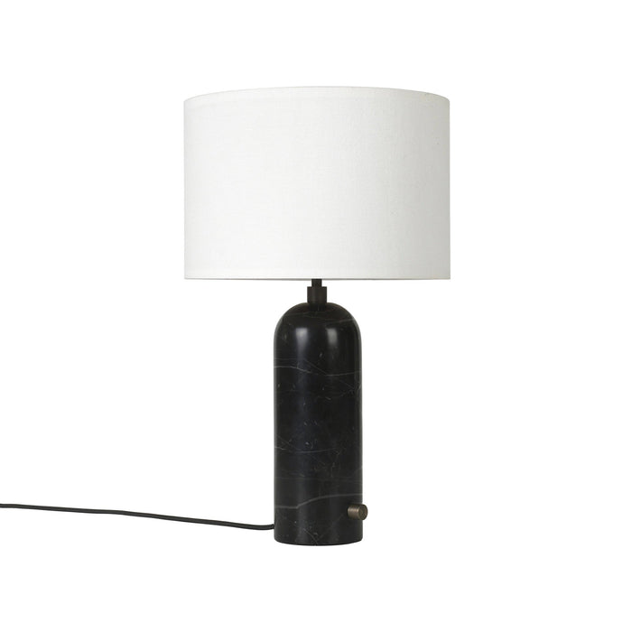 Gravity Table Lamp in Black Marble (White) (Small).