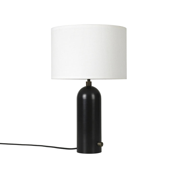 Gravity Table Lamp in Blackened Steel (White) (Small).