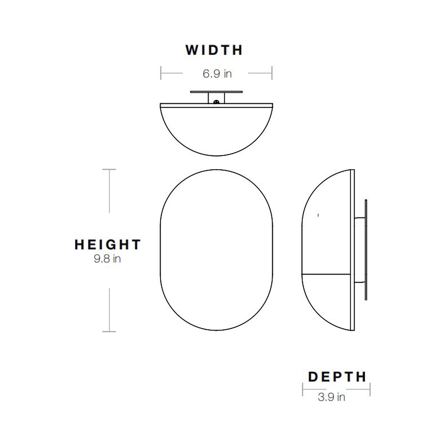 Howard Wall Light - line drawing.