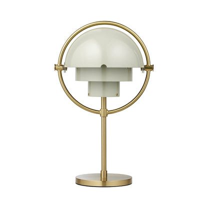 Multi-Lite LED Rechargeable Table Lamp in Brass/Pastel Gray.