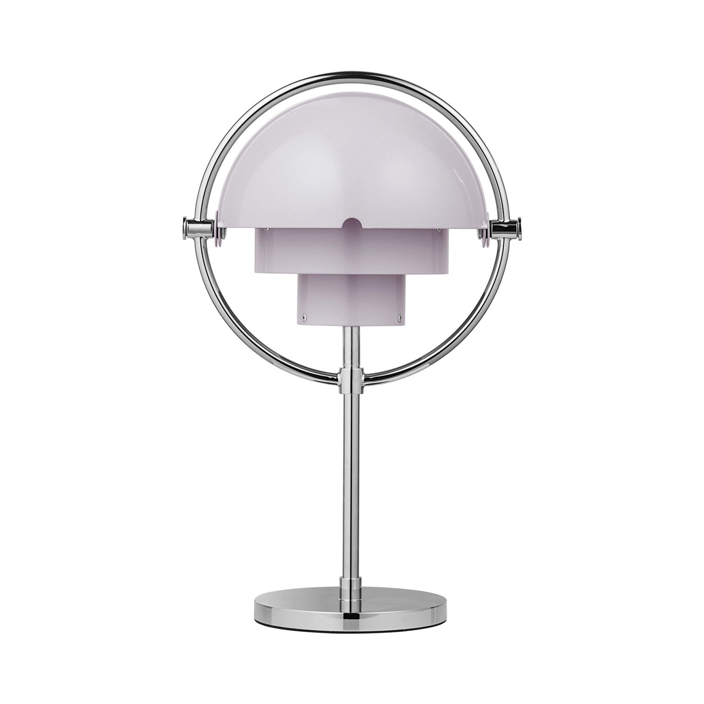 Multi-Lite LED Rechargeable Table Lamp in Chrome/Pale Lilac.
