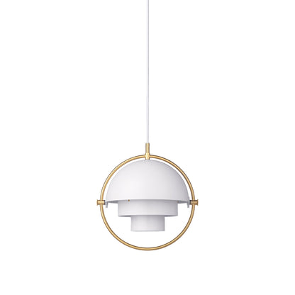 Multi-Lite Pendant Light in Brass/White Semi Matt (Small).