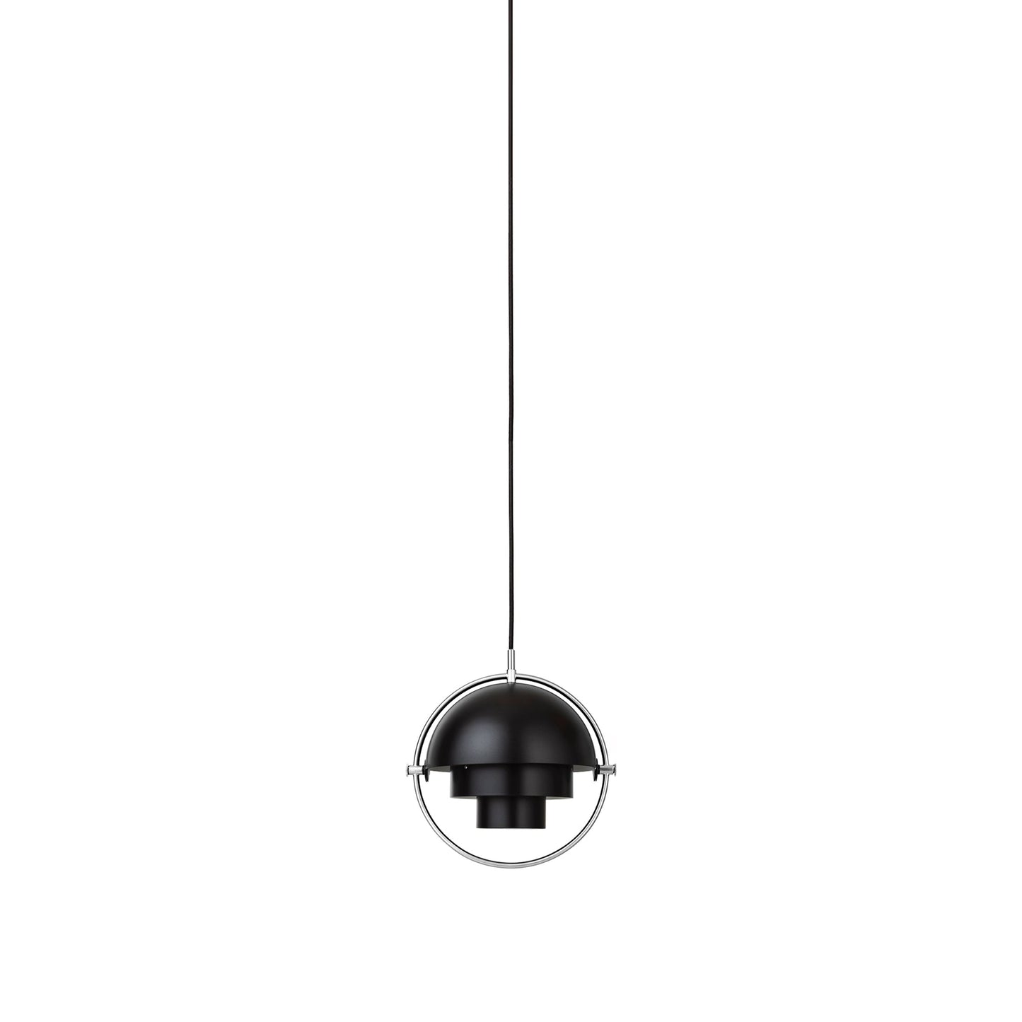 Multi-Lite Pendant Light in Chrome/Black Semi Matt (Small).