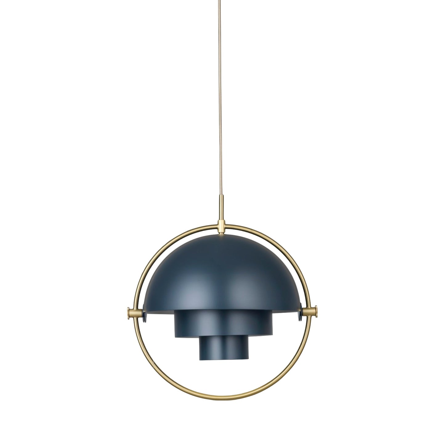 Multi-Lite Pendant Light in Brass/Midnight Blue (Large).