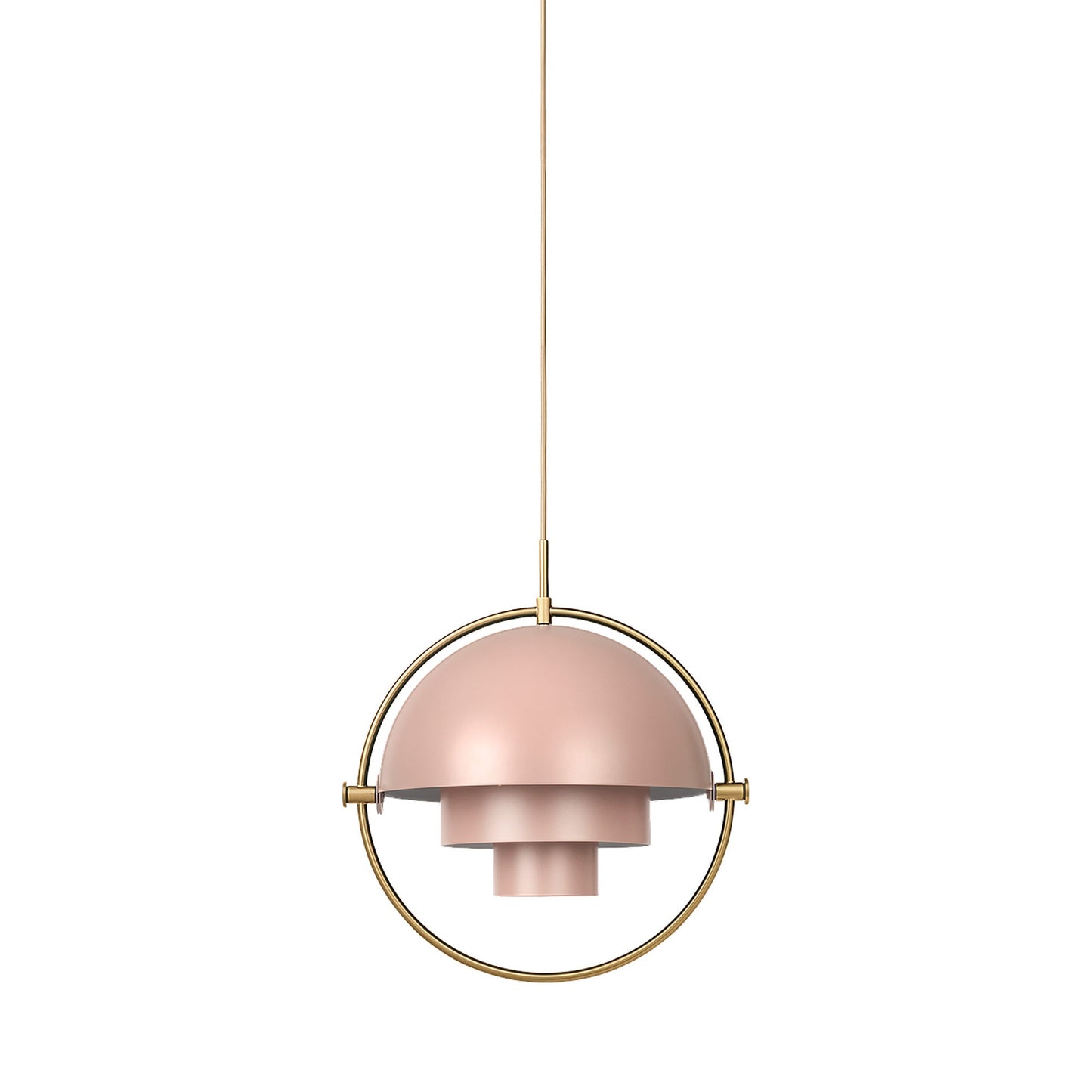 Multi-Lite Pendant Light in Brass/Rose Dust Semi Matt (Large).