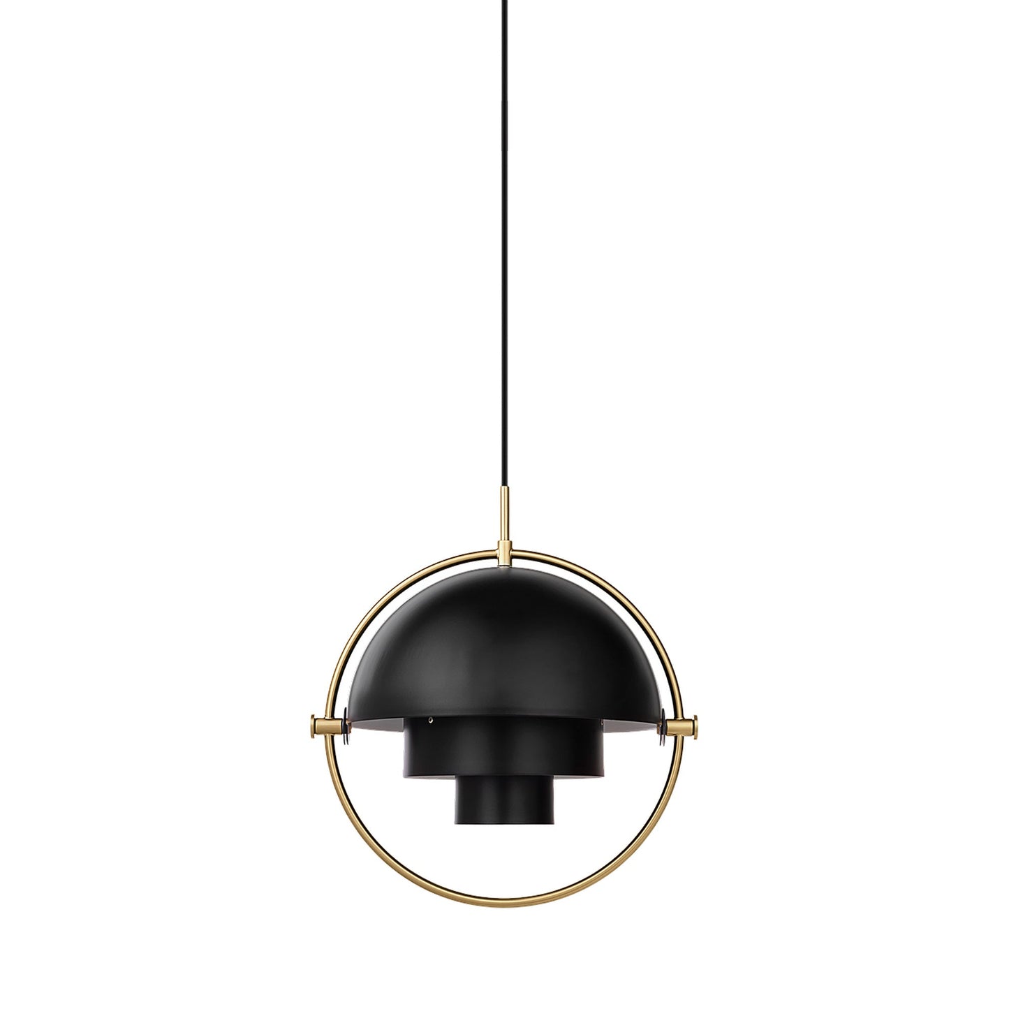 Multi-Lite Pendant Light in Brass/Soft Black Semi Matt (Large).