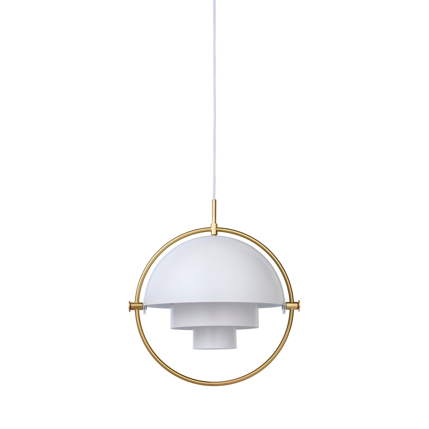 Multi-Lite Pendant Light in Brass/White Semi Matt (Large).