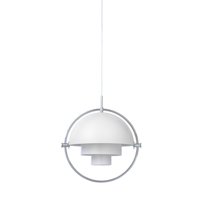 Multi-Lite Pendant Light in Chrome/White Semi Matt (Large).