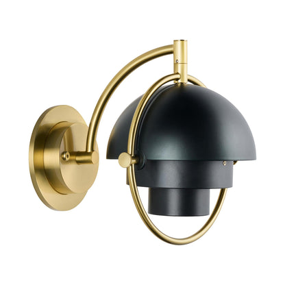 Multi-Lite Wall Light in Shiny Brass/Semi Matt Black.