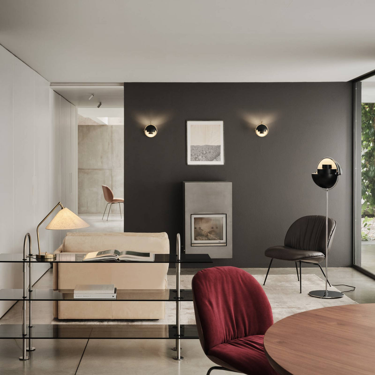 Multi-Lite Wall Light in living room.