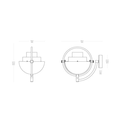 Multi-Lite Wall Light - line drawing.