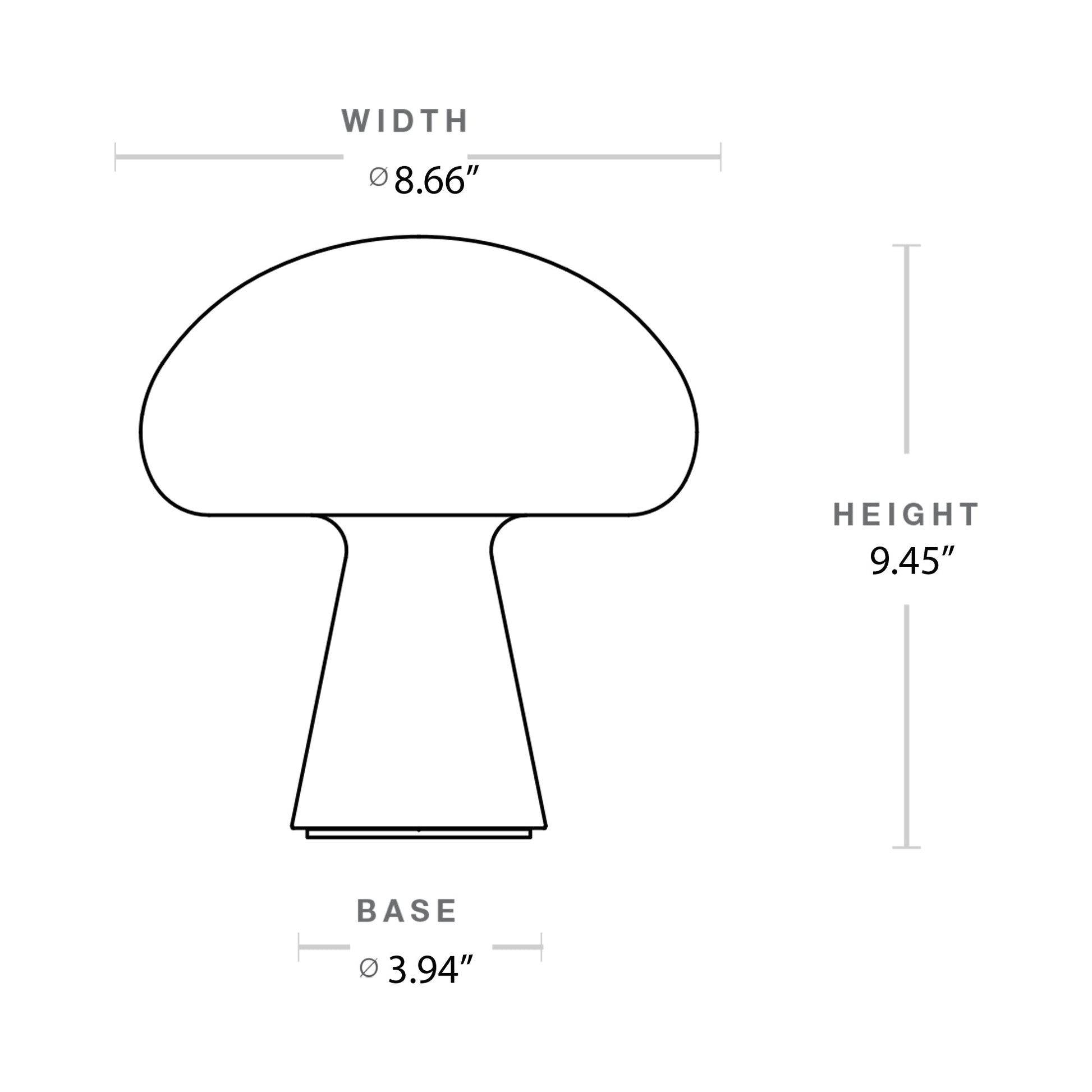 Obello LED Table Lamp - line drawing.