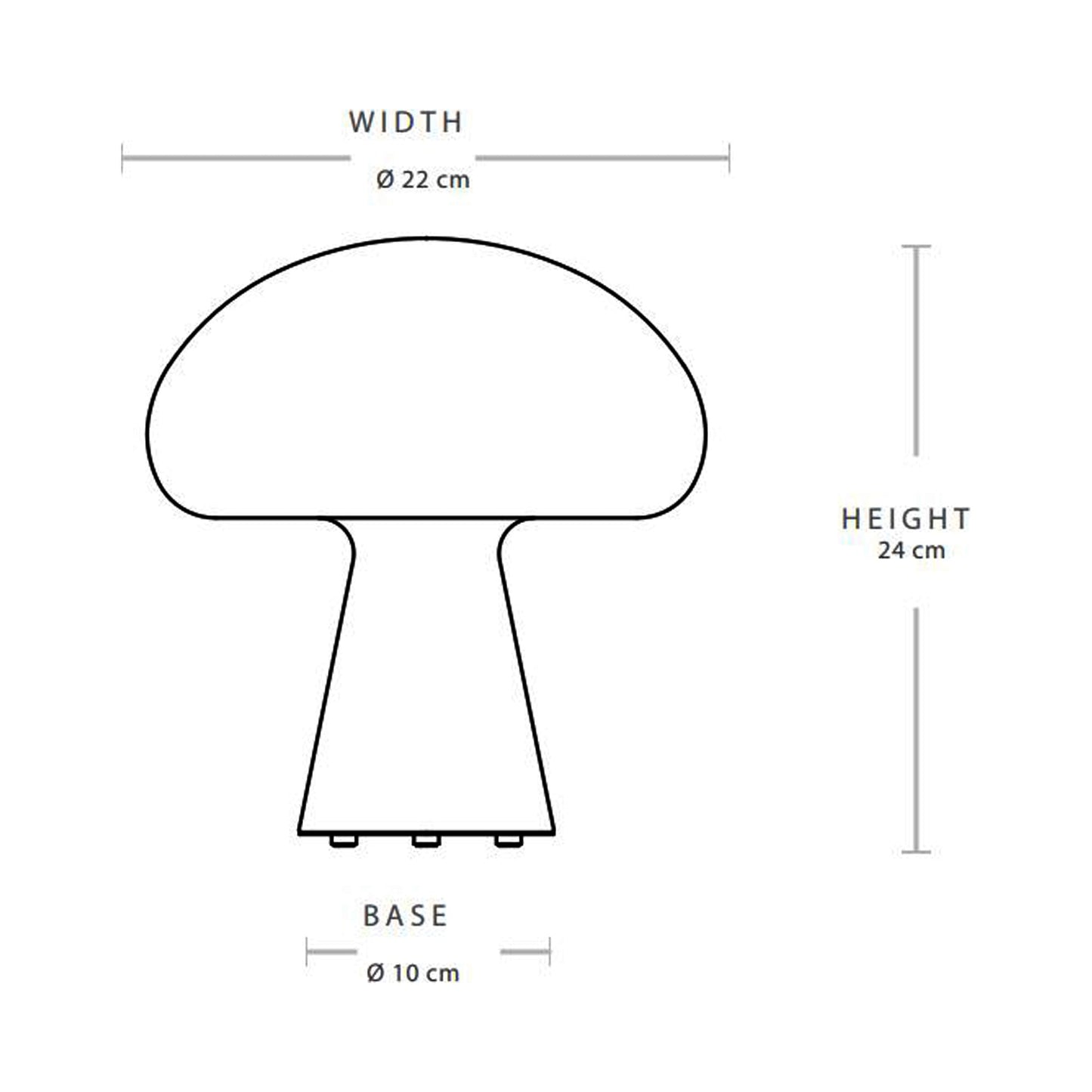 Obello LED Table Lamp - line drawing.