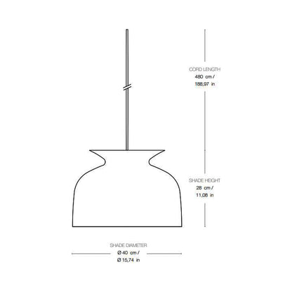 Ronde Pendant Light - line drawing.