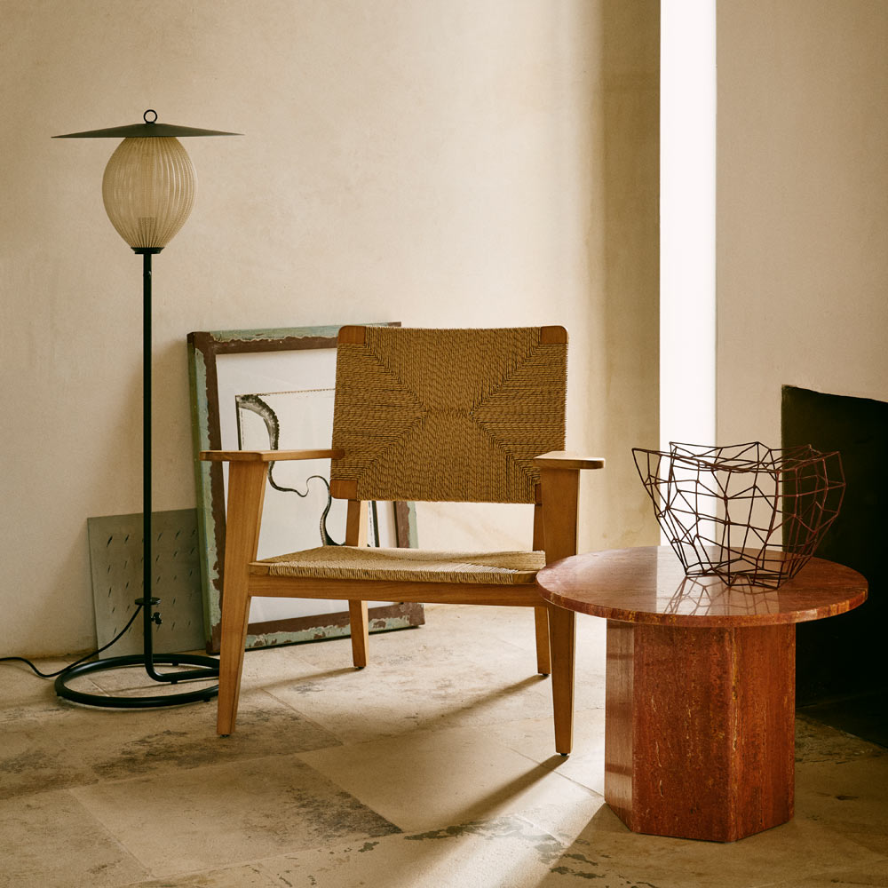 Satellite Outdoor Floor Lamp in living room.