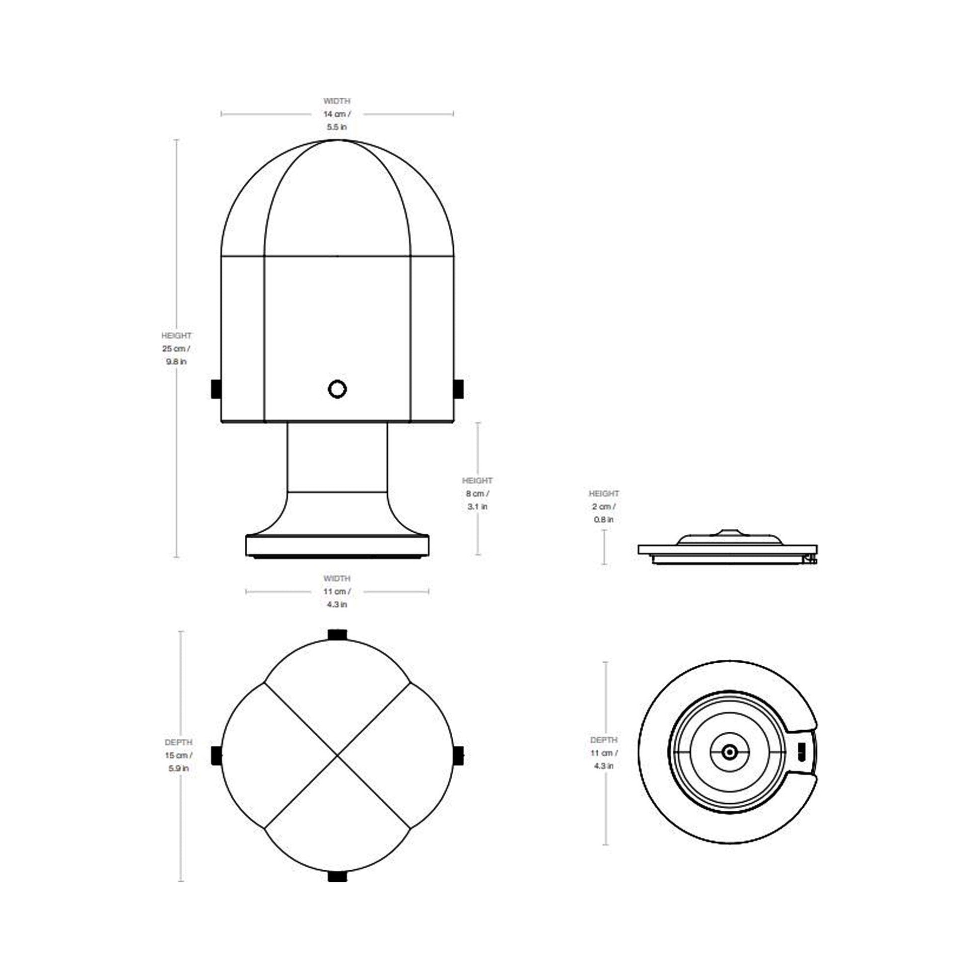 Seine Portable Lamp - line drawing.
