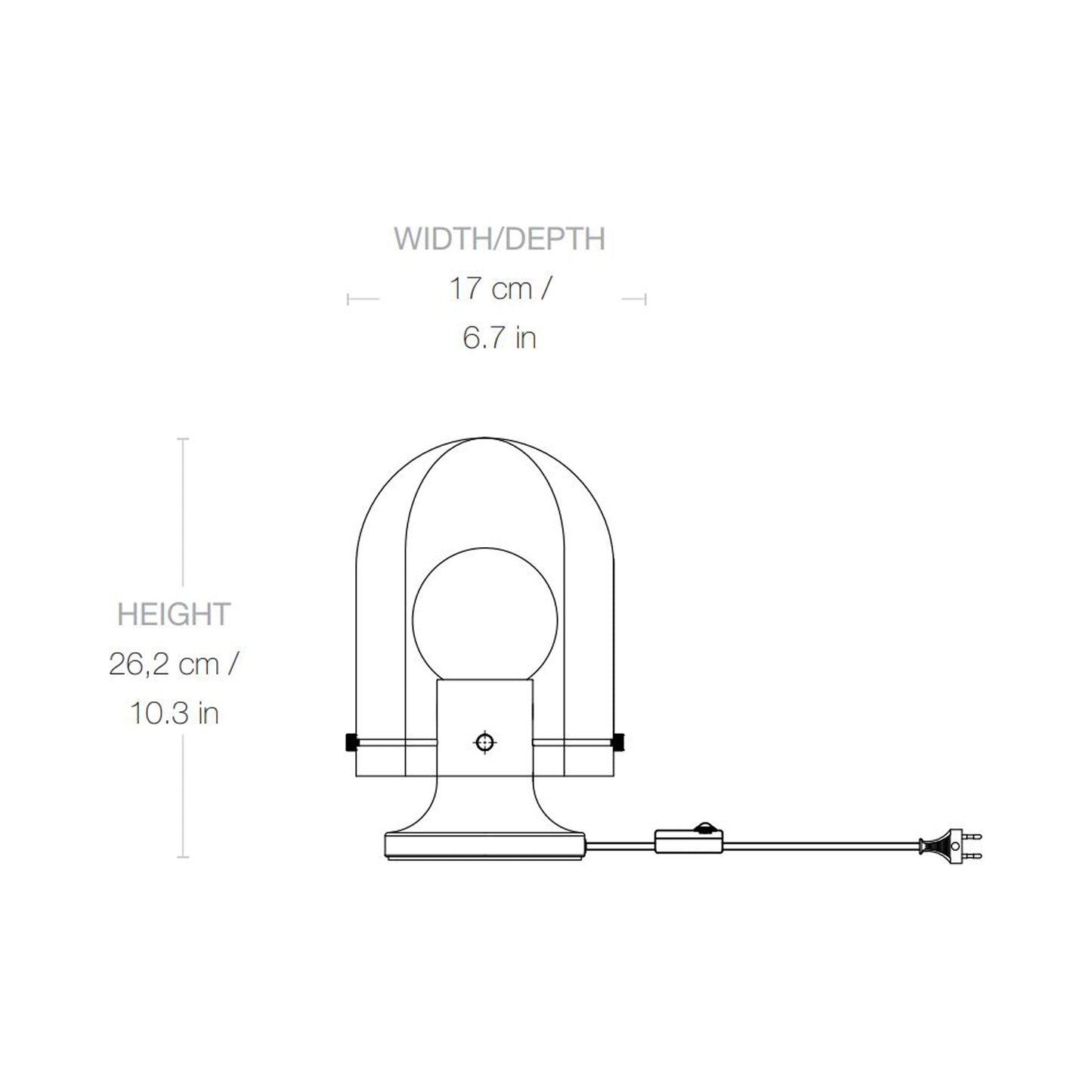 Seine Table Lamp - line drawing.