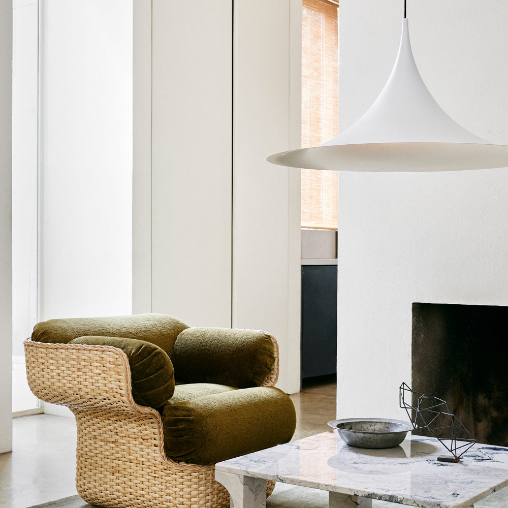 Semi Pendant Light in living room.