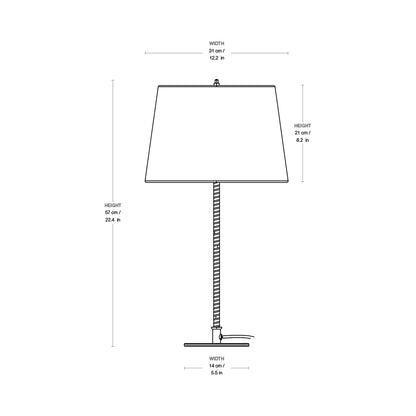 Tynell 9205 Table Lamp - line drawing.
