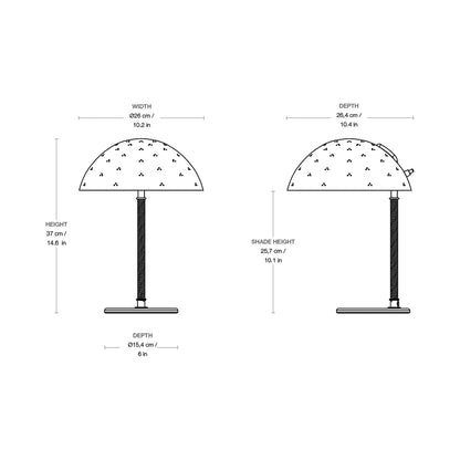 Tynell 9209 Table Lamp - line drawing.